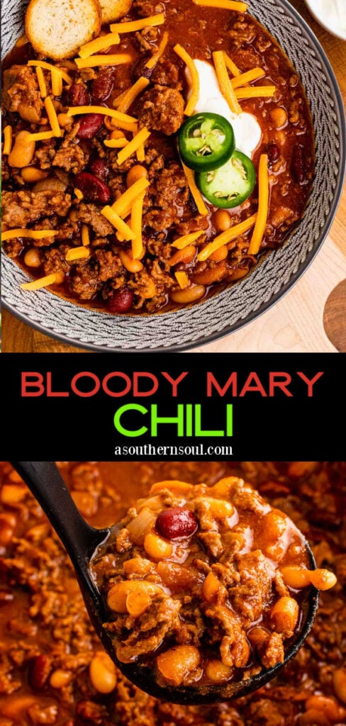 Bloody Mary Chili 2 photos for Pinterest pin.