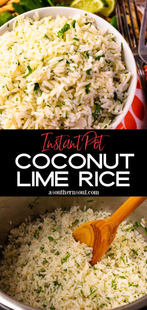 2 Images for Instant Pot Coconut Lime Rice for Pinterest