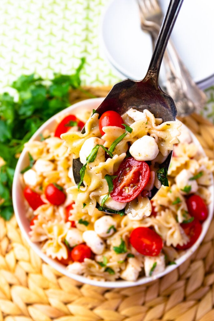 Caprese Pasta Salad is the perfect salad or side dish and is fresh and easy to make.