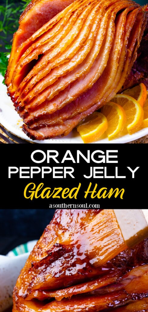 Orange and Pepper Jelly Glazed Ham for holiday celebrations is easy to make!