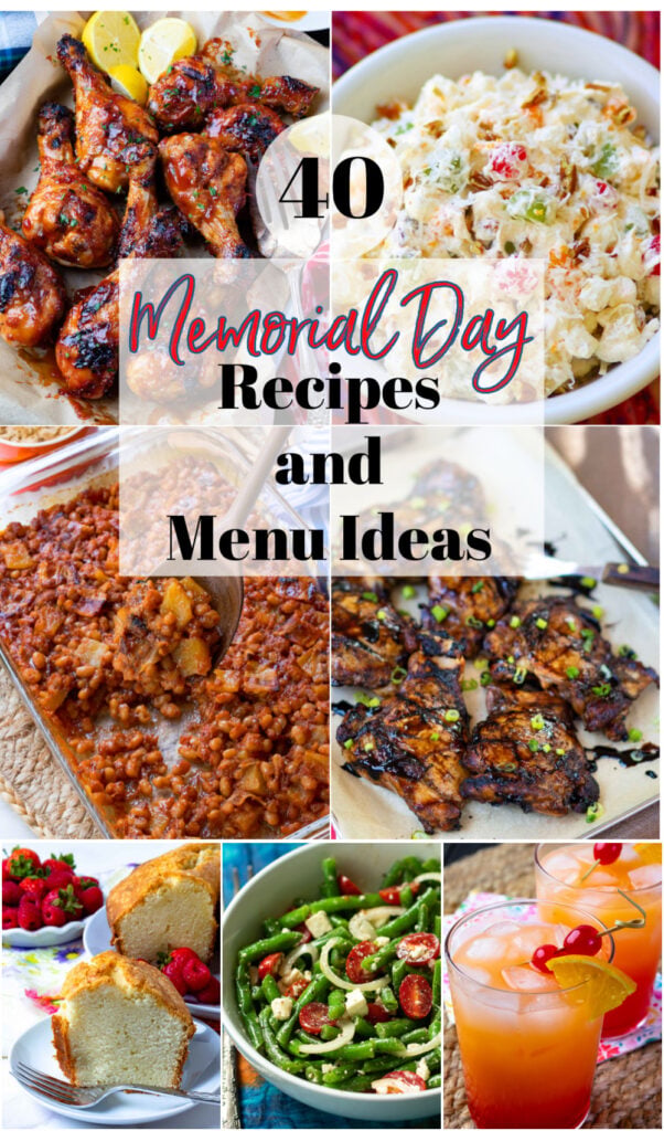 Pinterest pin for 40 Memorial Day Recipes And Menu Ideas