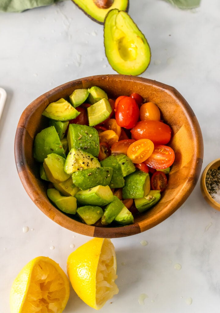 Ingredients for Avocado Tomato Salad.