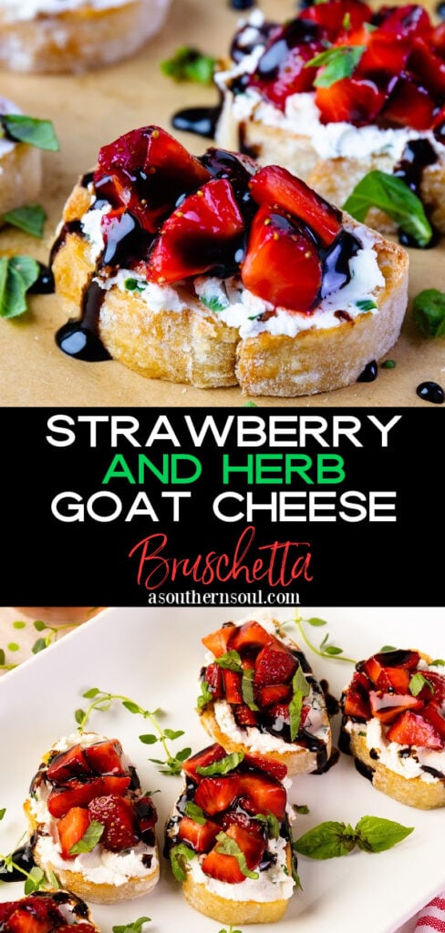 Strawberry and Herb Goat Cheese Bruschetta is easy to make and is delicious for any party.