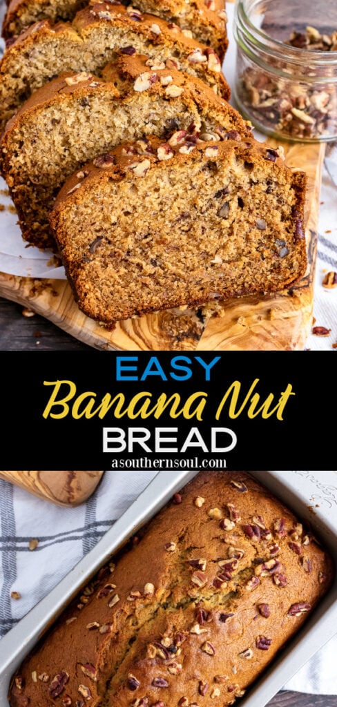 Pinterest pin for Easy Banana Nut Bread