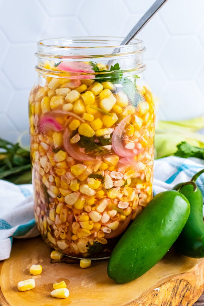 Pickled Corn Brine Jalapenos from Pickled Corn with Red Onions and Cilantro recipe