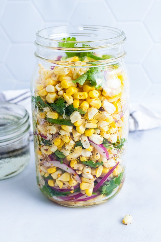 Pickled Corn Jar from Pickled Corn with Red Onions and Cilantro recipe