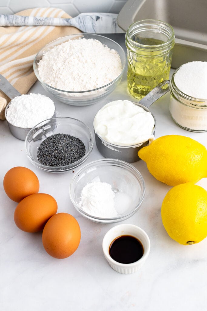 Ingredients for Lemon Poppy Seed Cake