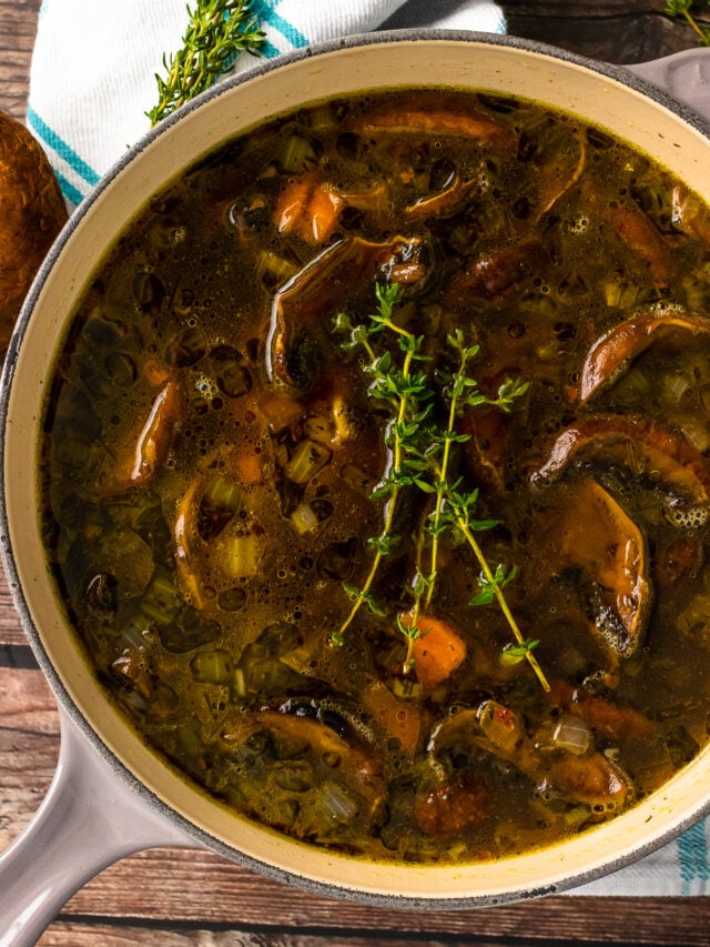 Cropped Healthy Mushroom Soup Pothandle from Best Soup Recipes for Fall and Winter recipe