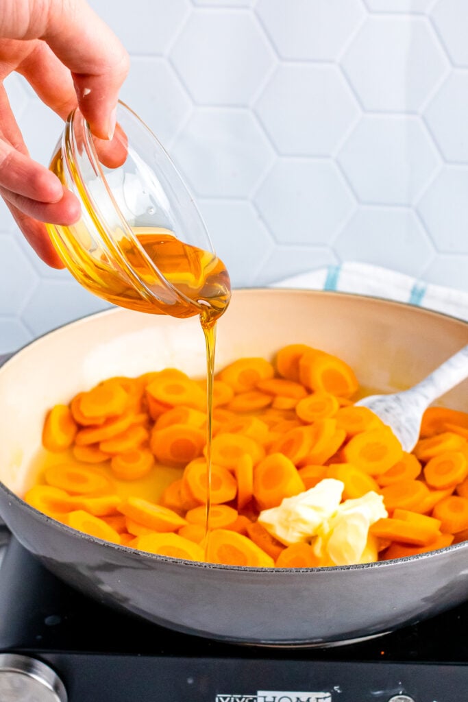 Honey drizzle for the best easy to make carrots.