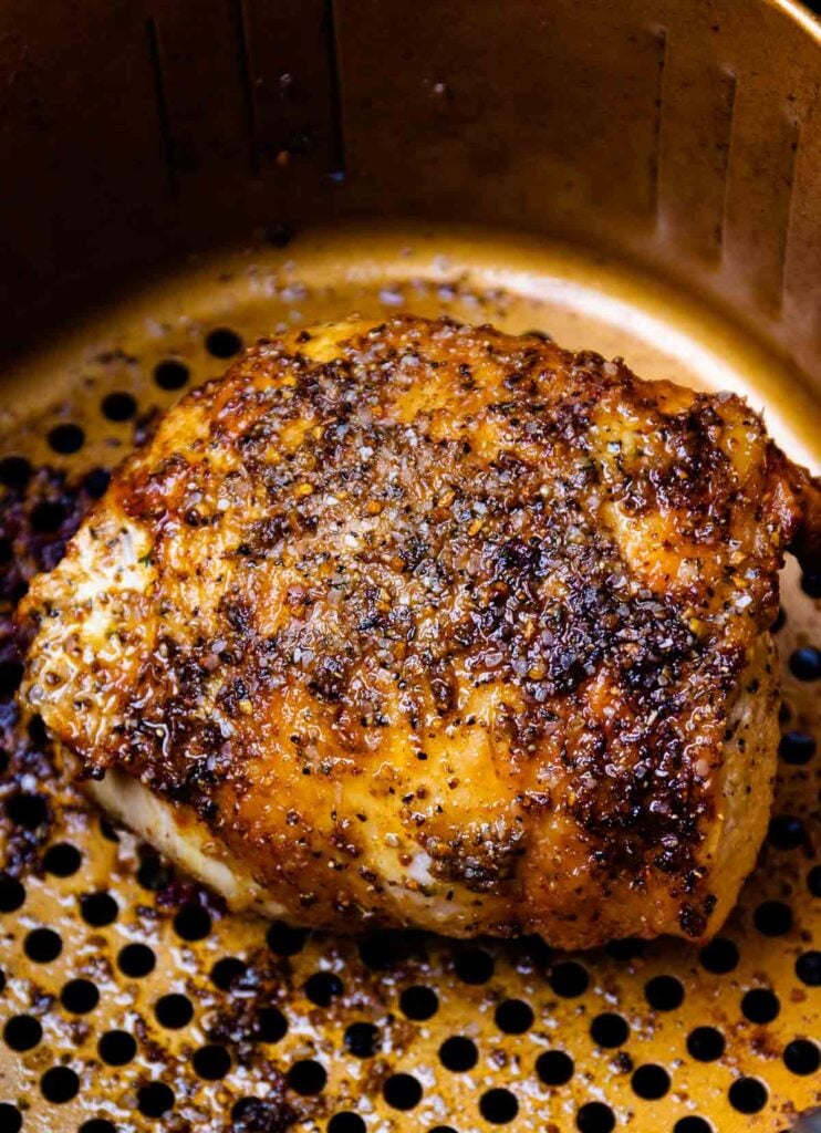 Make the BEST Air Fryer Roasted Turkey Breast with this simple recipe! Perfectly cooked, juicy turkey breast with a flavorful, crispy golden brown skin is a holiday masterpiece. As a bonus, it's easy enough to make for a weeknight meal.