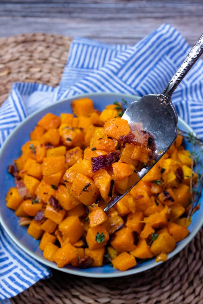 Butternut Squash Fork Center from Roasted Butternut Squash With Bacon recipe