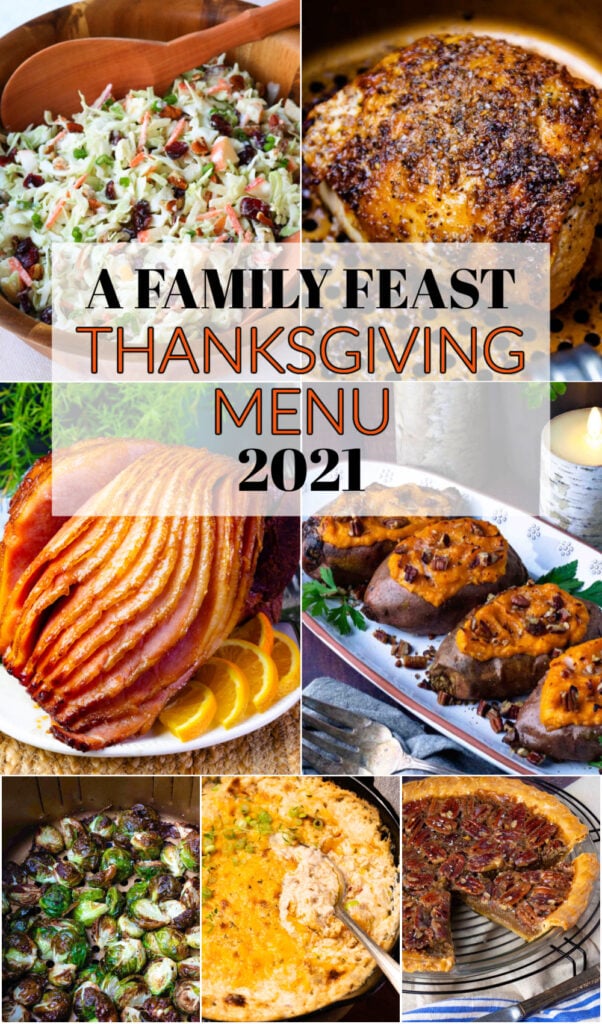 Pinterest pin for A Family Feast - Thanksgiving Menu 2021