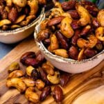 Bowl of Sweet And Spicy Roasted Nuts for snacking