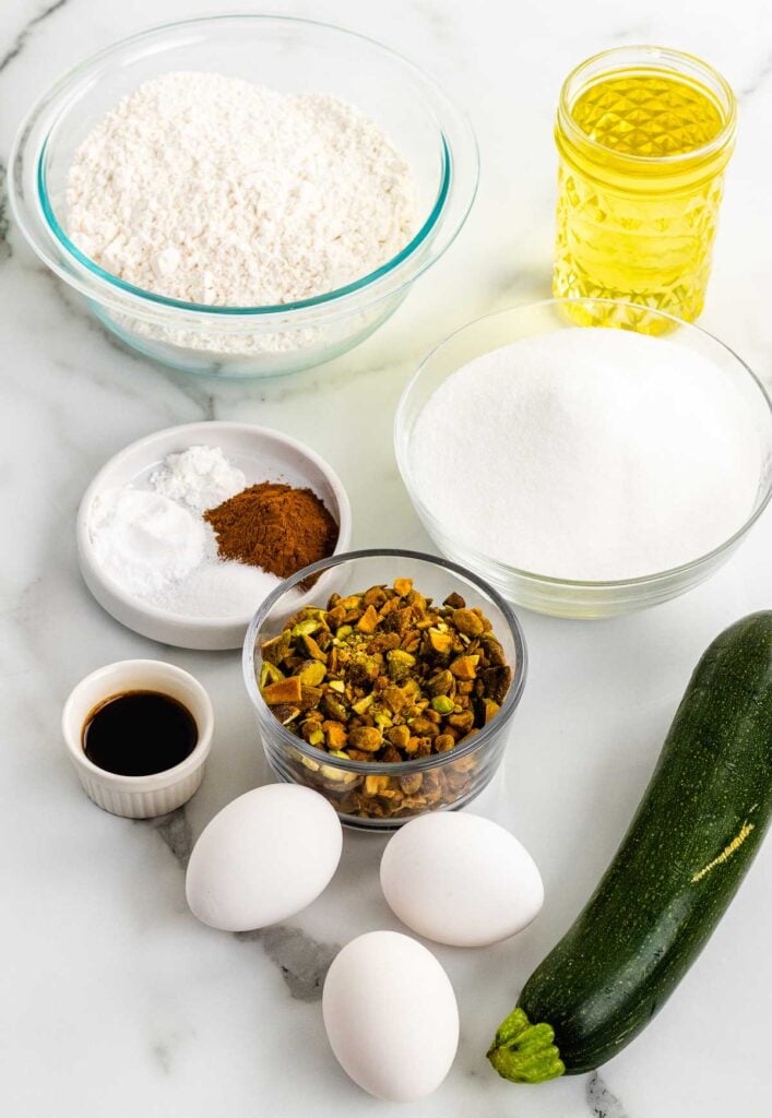 Ingredients for Easy Zucchini Bread