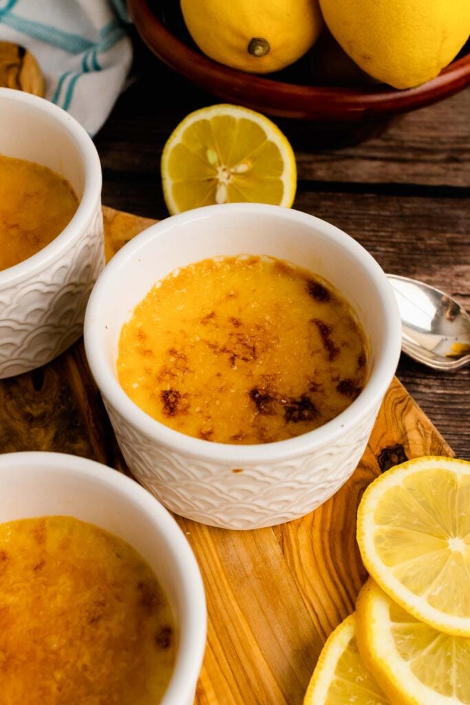 Lemon Creme Brulee is creamy, light and perfectly baked with a sugar topping that's amazing to crack into!