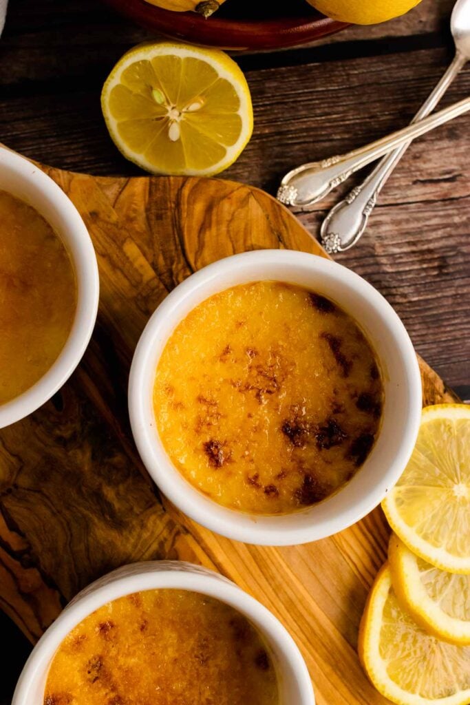 Lemon Creme Brulee is creamy, light and perfectly baked with a sugar topping that's amazing to crack into!