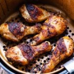 Air Fryer Chicken Legs (Drumsticks) are so delcious flavored with lemon pepper, paprika, garlic powder. Roasted to perfection in just 20 minutes, this is a great, inexpensive weeknight main dish and perfect for feeding a crowd.