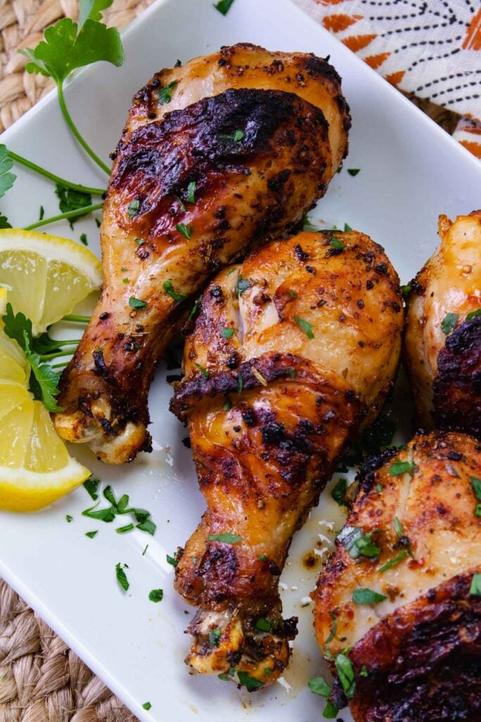 Air Fryer Chicken Legs (Drumsticks) are so delcious flavored with lemon pepper, paprika, garlic powder. Roasted to perfection in just 20 minutes, this is a great, inexpensive weeknight main dish and perfect for feeding a crowd.