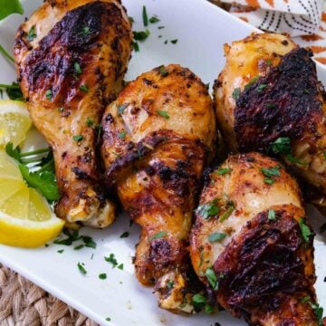 Air Fryer Chicken Legs (Drumsticks) are so delcious flavored with lemon pepper, paprika, garlic powder. Roasted to perfection in just 20 minutes, this is a great, inexpensive weeknight main dish and perfect for feeding a crowd.