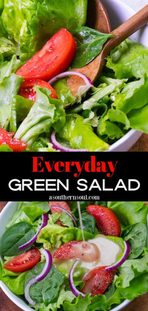 Pinterest pin for Easy Everyday Green Salad
