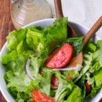 Everyday Green Salad is fresh, easy to make, with tomatoes, lettuce and onion. It's the best recipe that's simple and delicious.