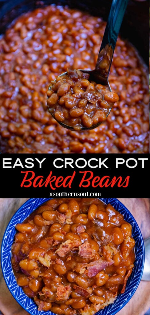 Pinterest pin for Easy Crock Pot Baked Beans