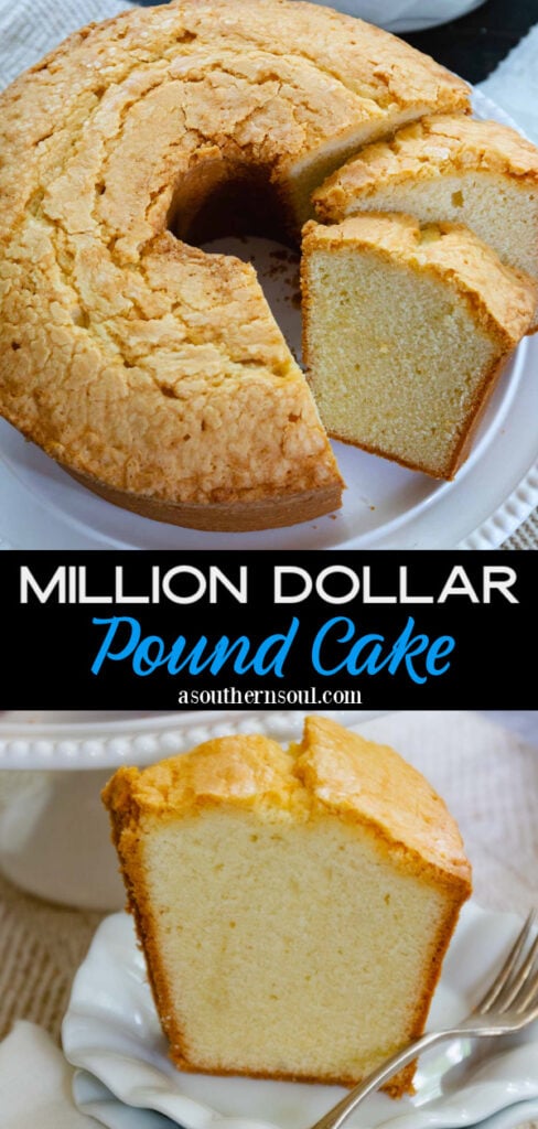 Pinterest pin for Million Dollar Pound Cake