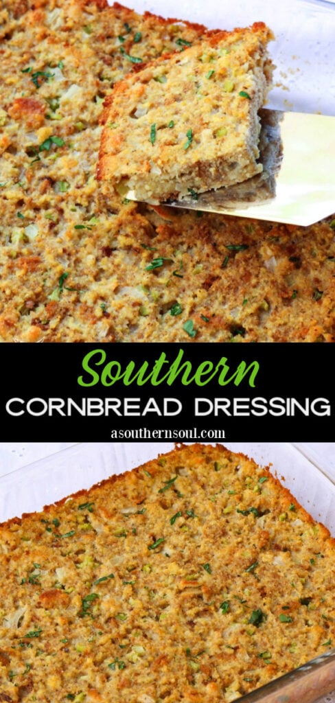 Pinterest pin for Southern Cornbread Dressing