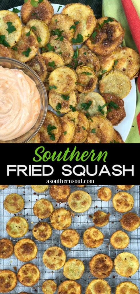 Pinterest pin image for Southern Fried Squash