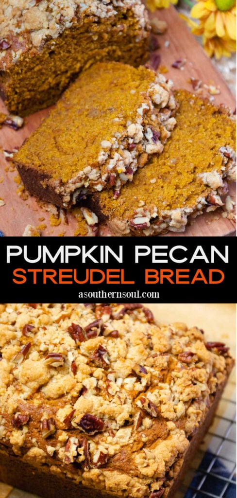 Pinterest pin for Pumpkin Pecan Quick Bread