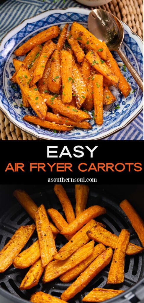 Pinterest pin for Air Fryer Roasted Carrots