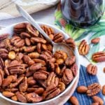 Air Fryer Roasted Nuts made with pecans and almonds is a heart healthy snack made in minutes.