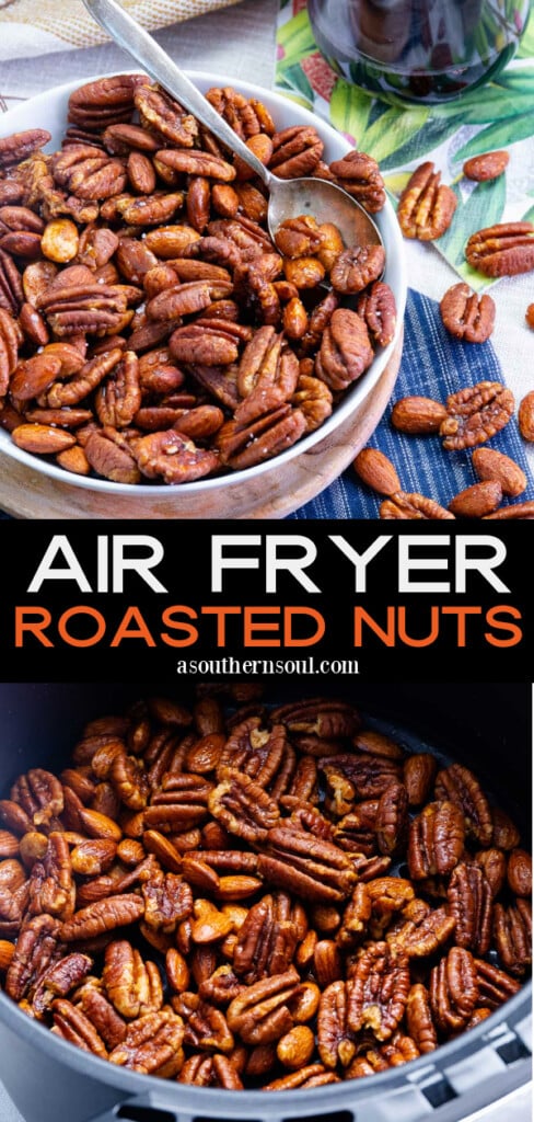 Toasting nuts in an air fryer literally just takes a few minutes and it is the best way to bring out the most flavor in these heart healthy treats.