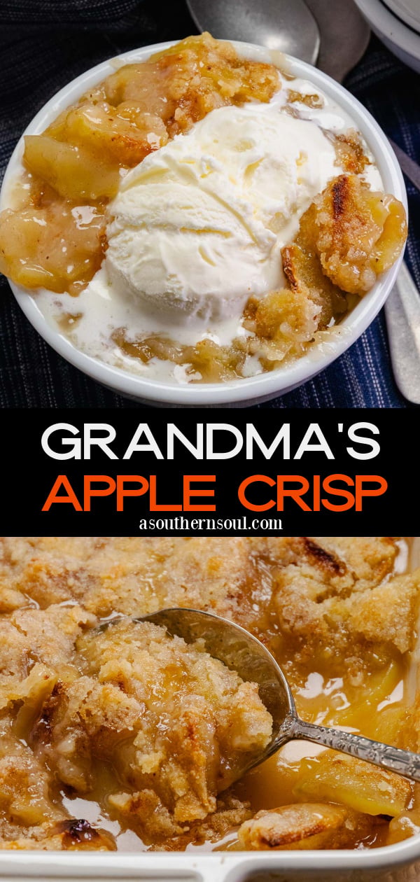 Pinterest pin image for Grandma's Apple Crisp