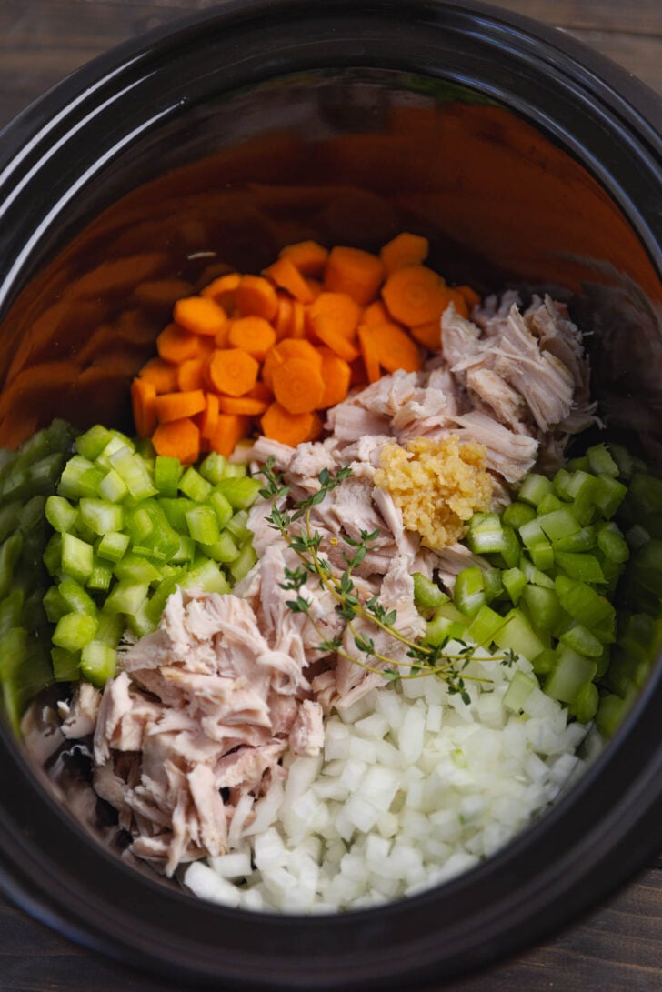 Homemade Turkey Noodle Soup made in the crock pot is light, flavorful and made with the best leftovers making it perfect for an easy, comfort food meal.