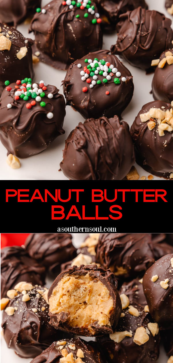 Pinterest pin for Peanut Butter Balls (Simple And Easy)