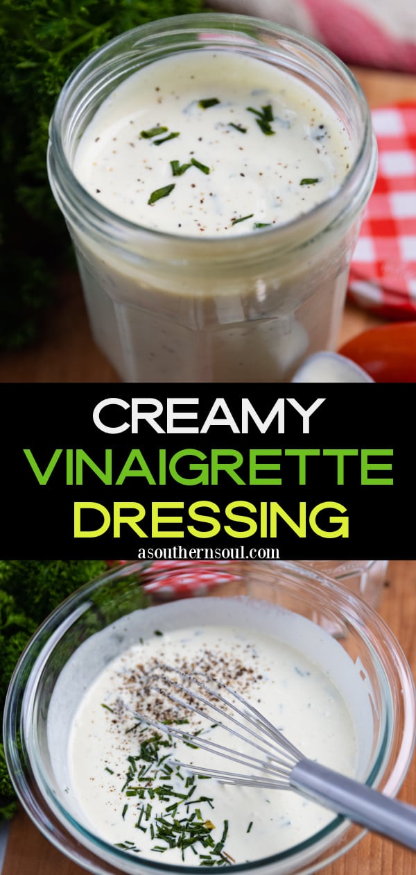 Pinterest pin for Creamy Vinaigrette Dressing