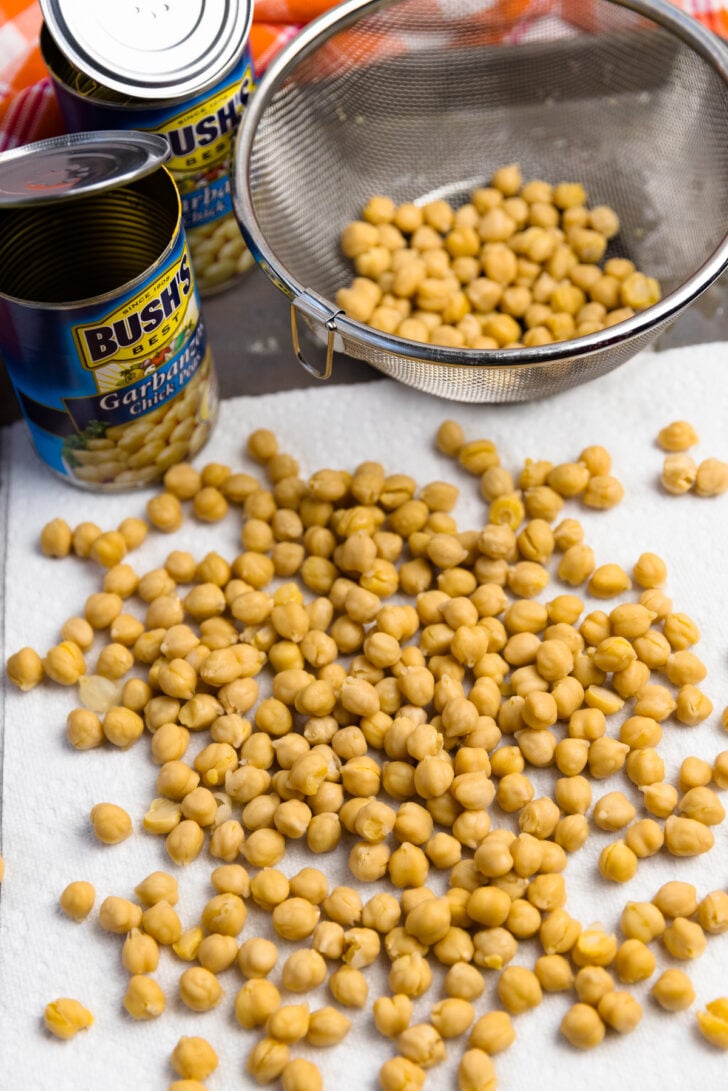Skillet Roasted Chickpeas are easy to make, seasoned with salt and pepper and loaded with protein, making them a delicious snack or addition to soups and salads.