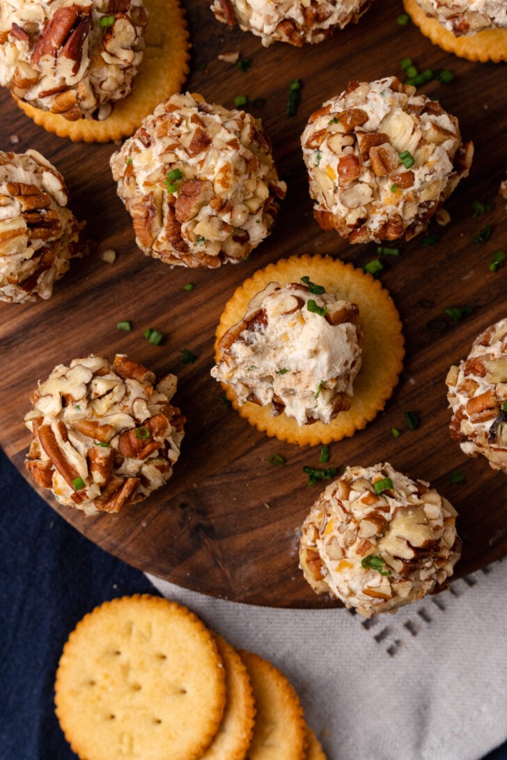 Mini Cheese Balls are easy to make with cream cheese, chopped pecans and seasoning. They are the perfect little bite for any party, celebrations and the holidays.