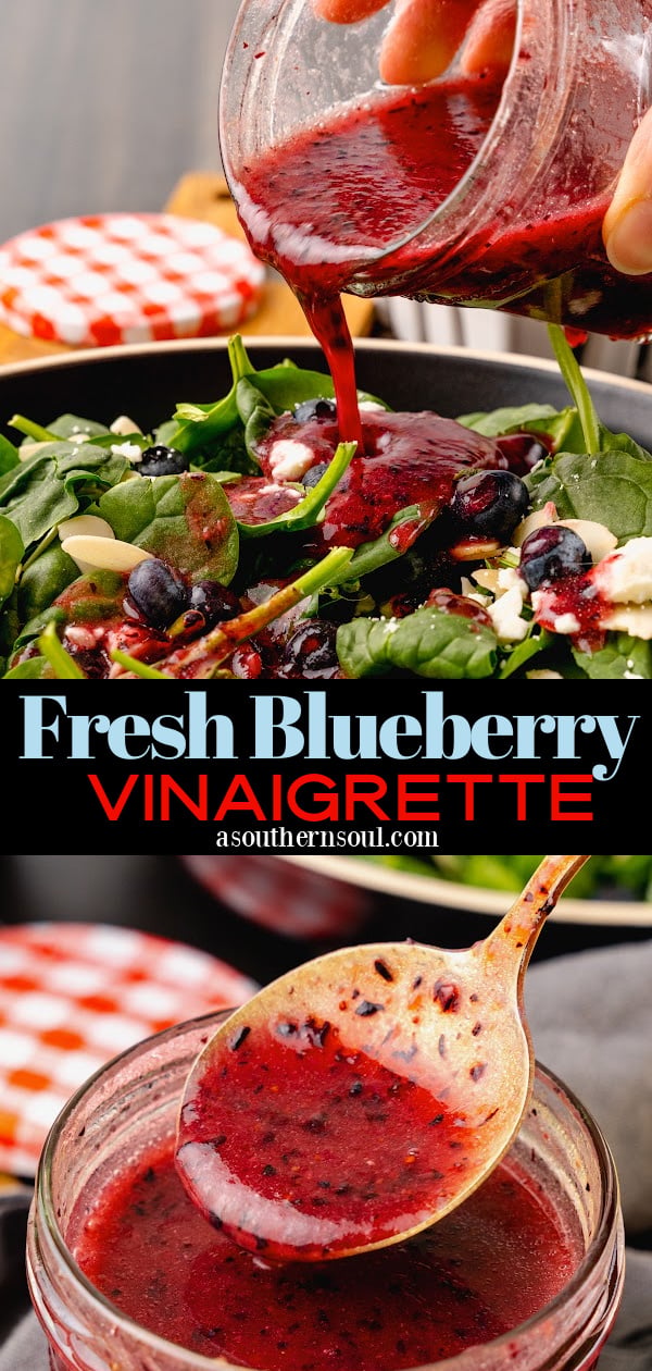 Pinterest pin image for Fresh Blueberry Vinaigrette (No‑Fail Homemade Dressing)