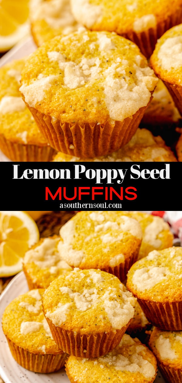 Pinterest pin for Lemon Poppy Seed Muffins