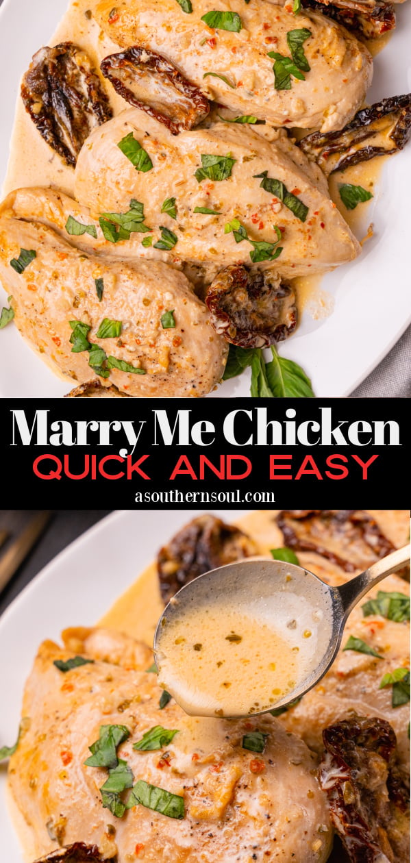 Pinterest pin for Marry Me Chicken (Quick And Easy)