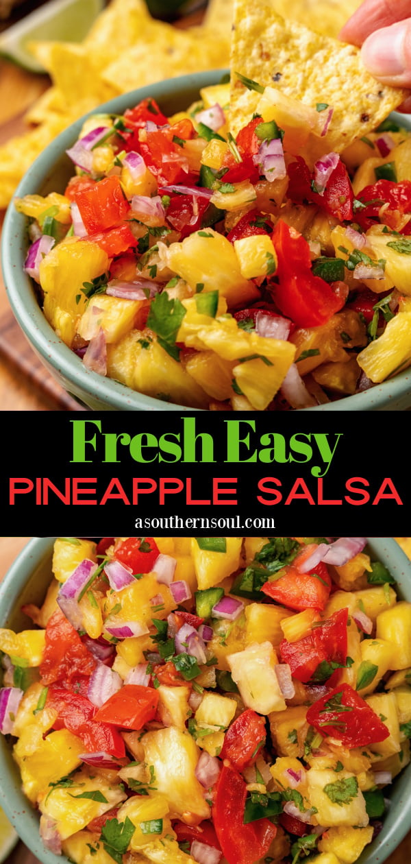 Pinterest pin for Fresh Pineapple Salsa