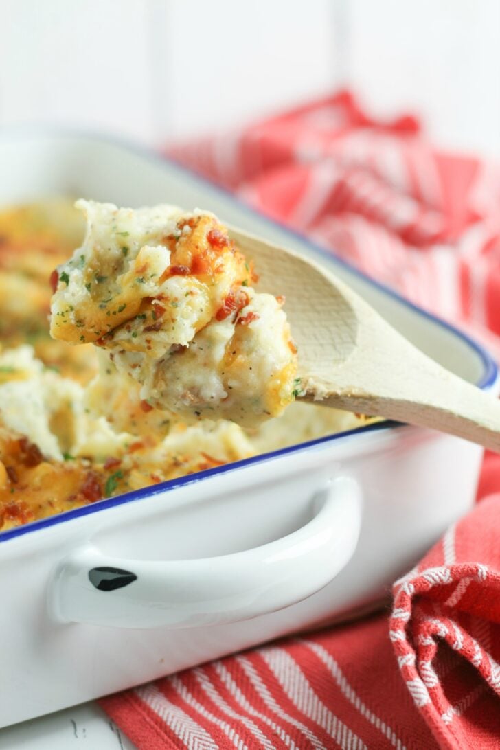 Baked Potato Casserole Spoon from Twice-Baked Potato Casserole recipe