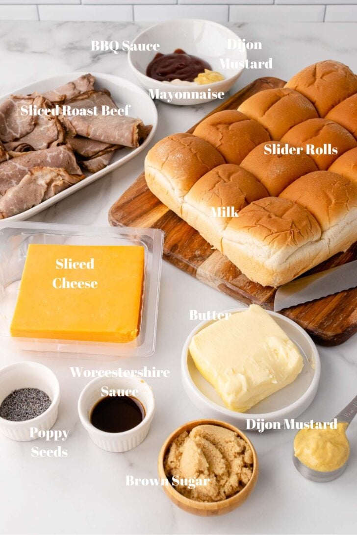 Ingredients for Best Roast Beef And Cheese Sliders