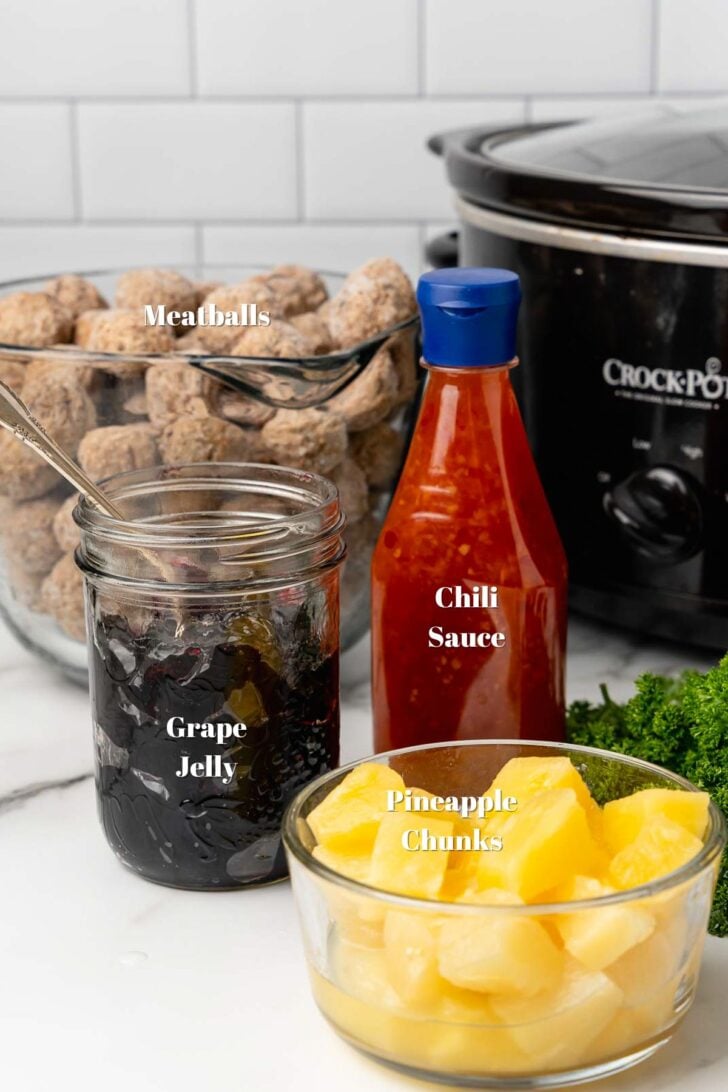 Ingredients for Crock Pot Cocktail Party Meatballs