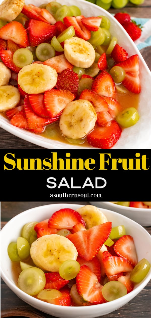 Pinterest pin for Sunshine Fruit Salad (Fresh And Easy)