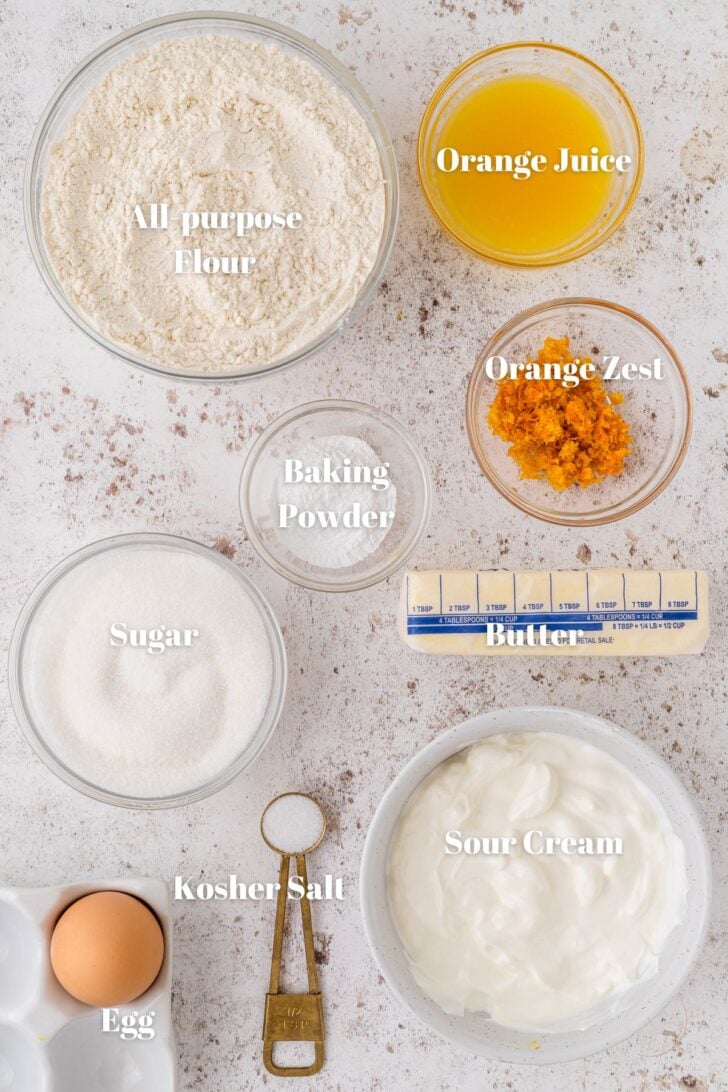 Ingredients for Glazed Orange Muffins