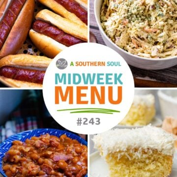Midweek Menu 243 with 4 easy to make recipes for busy families.