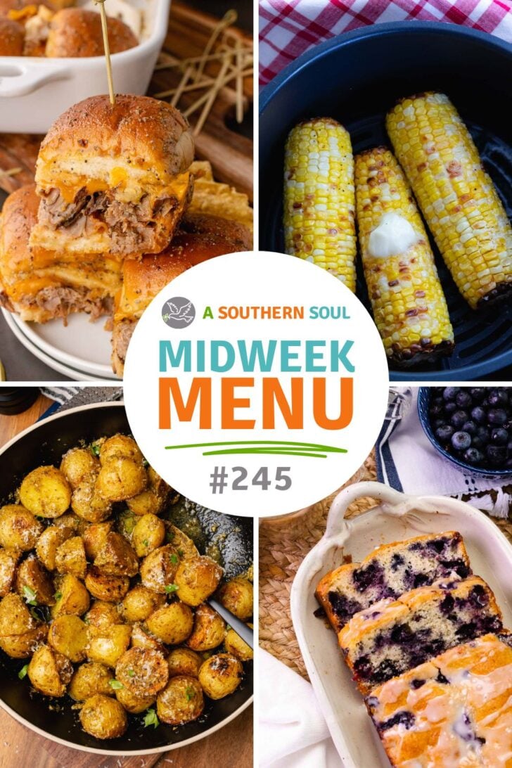 Midweek Menu 245 with 4 easy to make recipes that are ideal for a busy family who needs a delicious home cooked meal.
